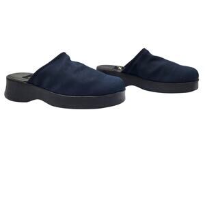 Y2K What’s What by Aerosoles Dark Blue and Black Platform Slip On Mules Women 6M
